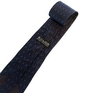 ZYLOS George Machado Mens Silk Tie Blue Diamond Pattern WPL2831 Made in USA